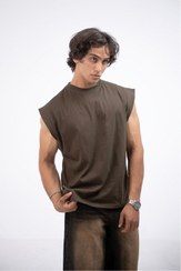 تصویر تیشرت وست کاور آستین حلقه ای مردانه | سبز فرمی 