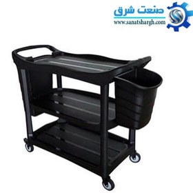 تصویر ترولی سه طبقه PVC مشکی 