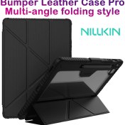 تصویر کیف چرمی پشت شفاف ایربگ دار استند تاشو چند زاویه Samsung Galaxy Tab S10 FE Plus مارک نیلکین مدل Bumper Pro Samsung Galaxy Tab S10 FE Plus Nillkin Bumper Leather Case Pro ( Multi-angle folding style )