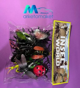 تصویر حشرات پلاستیکی بسته ۱۲ عددی اوریجینال 