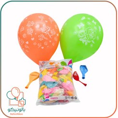 تصویر بادکنک گلدار ۱۲ اینچ (بسته ۱۰۰ عددی) 