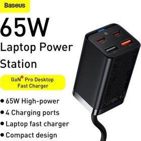 تصویر شارژر رومیزی 65 وات بیسوس مدل Power Combo Digital Powerstrip Power Combo Digital PowerstriP