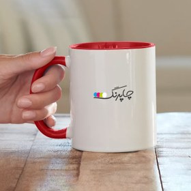 تصویر چاپ لیوان دسته و داخل رنگی print mug