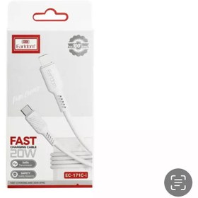 تصویر کابل شارژ سریع تایپ سی به لایتنینگ یک متری 20 وات ارلدام Earldom EC-171 Lightning cable ‏(اصلی) گارانتی یک ساله 