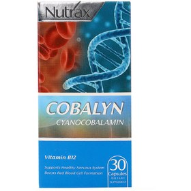 تصویر نوتراکس کوبالين (مکمل ب12) کپسول - پارس حيان ا NUTRAX COBALYN (VIT B12) CAP - PARS HAYAN NUTRAX COBALYN (VIT B12) CAP - PARS HAYAN