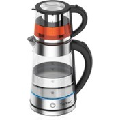 تصویر چای ساز تکنو مدل TE936 ظرفیت ۱.۷ لیتر با بدنه پیرکس 