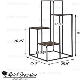 تصویر استند گلدان فلزی چهار طبقه 