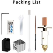 تصویر ست کامل و بروزشده محفظه اکسترودر به همراه نازل، پیچ سوراخ‌دار، هیتر و ترمیستور مناسب Creality K1 و K1 Max 