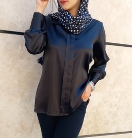 تصویر شومیز ساتن مشکی 