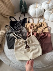 تصویر کراپ زنانه مدل پشت بندی 