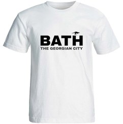 تصویر تیشرت سفید با طرح بث ،شهری در بریتانیا | با طراحی منحصر به فرد | کانگورومارکت "White t-shirt with a Bath design, a city in the UK | Unique design | KangoroMarket"