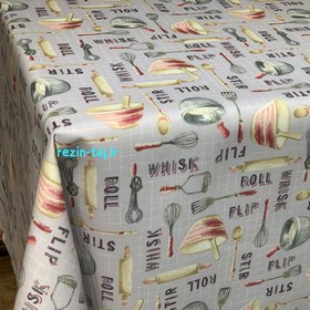 تصویر نیم متر طرح پیاله - رومیزی سفره ای چاپی رزین تاژ 