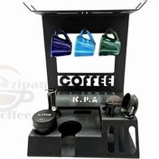 تصویر استند لوازم قهوه بلند فلزی نظم دهنده تجهیزات قهوه ساز 