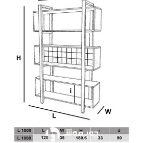 تصویر کتابخانه فلزی مدرن مدل L1000 