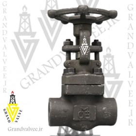 تصویر کد:1069 شیرفلکه کشویی "3/4 اینچ فولادی فورج کلاس 800 رزوه ای GATE VALVE 3/4" #800 A105 NPT