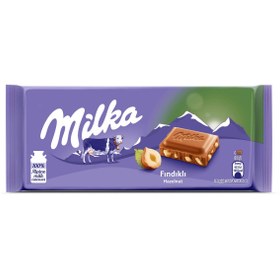 تصویر Milka شکلات شیری فندقی 100 گرمی میلکا 