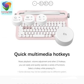 تصویر کیبورد بی سیم اکتو مدل B305 طرح ماشین تایپ Actto Bluetooth keyboard model B305 typewriter design