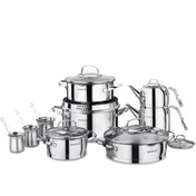تصویر ست جهیزیه 15 پارچه استیل کرکماز استیما A1702 ا KORKMAZ Steama 15 Piece Steel Dowry Set A1702 