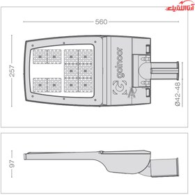 تصویر چراغ خیابانی 120 وات LED گلنور مدل ستاره M 