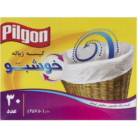 تصویر کیسه زباله 50*45 30 عددی مدل خوشبو پیلگون 