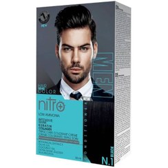 تصویر کیت رنگ مو مردانه نیترو پلاس رنگ شماره n.1 مشکی Nitro Plus Hair Color for men black Kit 50ml NO n.1