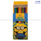 تصویر مداد رنگی ۱۲ رنگ روزنامه ای 