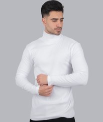 تصویر یقه اسکی مردانه ساده کد ۲۰۱۵ رنگ سفید 