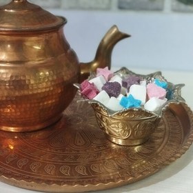 تصویر قند رنگی با طرح قلب و ستاره در چند رنگ متنوع بسته 150 گرمی 