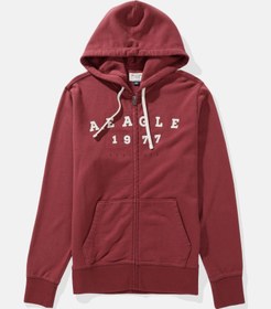 تصویر هودی زیپ‌دار با گرافیک لوگو AE برند american eagle AE Logo Graphic Zip-Up Hoodie