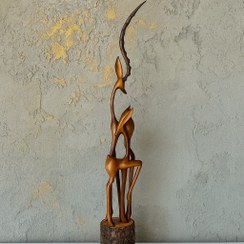 تصویر مجسمه چوبی مدل A2 غزال 