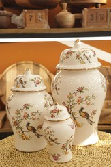 تصویر جینجر جار سرامیکی مدل سیمرغ رنگی 