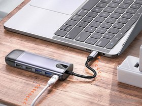 تصویر هاب 8 پورت USB-C مک دودو مدل MC-HU-7730 Mcdodo USB-C HUB 8in1 HU7730