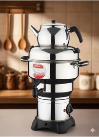 تصویر چای ساز و سماور برقی 4 لیتری ÇAKIR 