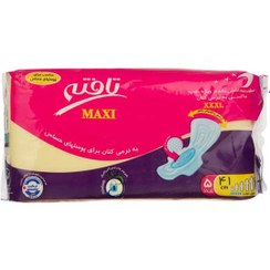 تصویر نوار بهداشتی بالدار ویژه شب ماکسی به نرمی کتان برای پوست حساس 5عددی تافته Tafteh Sanitary Pad 5pcs