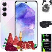تصویر گوشی سامسونگ A55 5G | حافظه 256 رم 8 گیگابایت به همراه هدست بلوتوث Samsung Galaxy A55 5G 256/8 GB with Earbuds TCH T60