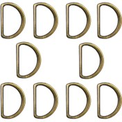 تصویر حلقه کیف نیم گرد فلزی زیتونی طول 3 سانتی‌متر بسته 10عددی 