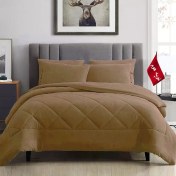 تصویر روتختی مینیمال کتان مخمل طرح لوزی 