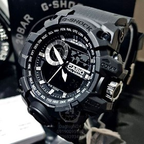 تصویر ساعت مچی جی شاک (جیشاک G-Shock) دو موتوره(دو زمانه) (آنالوگ و دیجیتال) فول اسپرت مشکی 