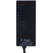 تصویر هاب 4 پورتUSB3.0 پی نت مدل P-218 P-net