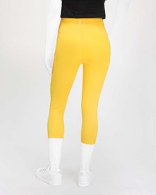 تصویر لگینگ زنانه ورزشی کمر پهن برمودا مدل 24124 زرد آگی 