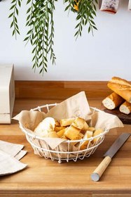 تصویر جعبه و سبد نان CREMMA ROUND FRUIT WHITE اورجینال FH finehome 