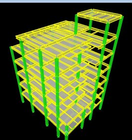 تصویر محاسبات و نقشه های سازه فلزی 6 طبقه 