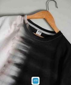 تصویر تیشرت تای دای ( شیبوری ) دارک مود سفید و مشکی - X 