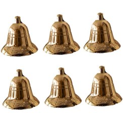 تصویر آویز تزئینی کریسمس مدل زنگوله طلایی بسته ۶ عددی 