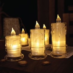 تصویر شمع LED کریستالی پایه دار 