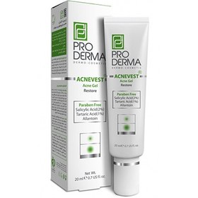 تصویر ژل ضدجوش پرودرما (Proderma) مدل acnevest حجم 20 میلی لیتر ضد جوش و منافذ باز تقویت کننده,رطوبت رسان,ویتامینه مدل acnevest 20 میلی لیتر پرودرما