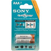 تصویر باتری نیم قلمی قابل شارژ سونی مدل HR03 ظرفیت ۱۵۵۰ میلی‌آمپر ساعت بسته ۲ عددی 