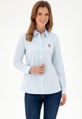 تصویر شومیز زنانه آبی روشن یو اس پولو 