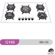 تصویر گاز صفحه 5شعله شیشه ایی پودنیس مدل G133 