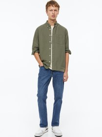 تصویر خرید اینترنتی پیراهن آستین بلند مردانه سبز اچ اند ام 1013956009 ا Regular Fit Oxford Gömlek Regular Fit Oxford Gömlek